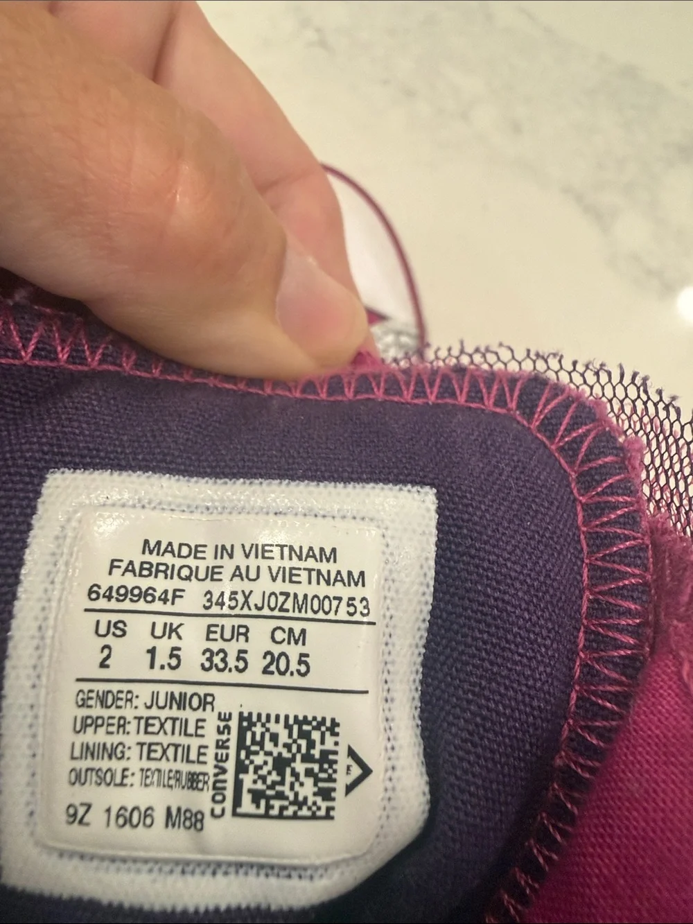 Converse Girls' Magenta and Purple High-Top Converse Sneakers with Tulle Accents